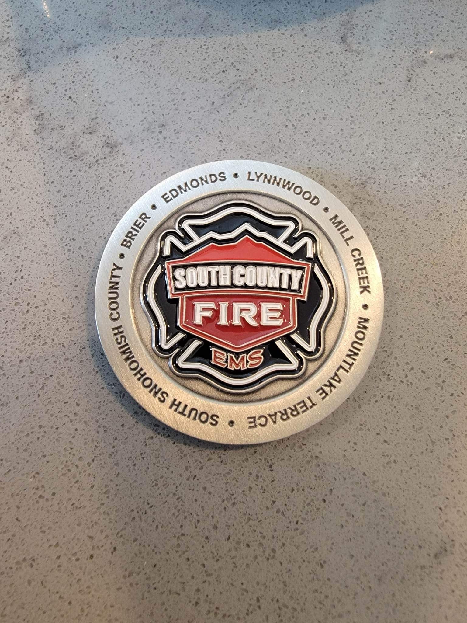 SCF IAFF Challenge Coin Silver South County Firefighter Foundation